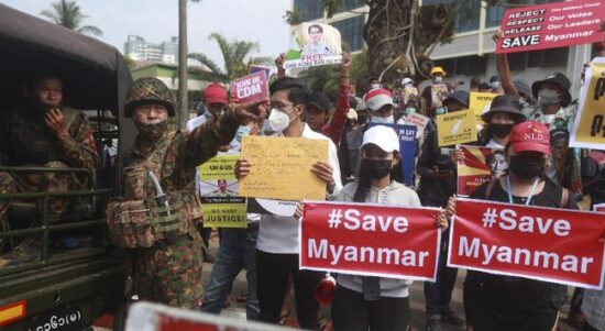 demo kudeta di myanmar 2 Orang Tewas Saat Demo Tolak Kudeta Myanmar